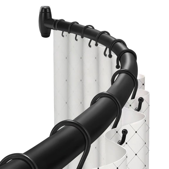 Curved Shower Curtain Rod, 43" to 71" Adjustable Curtain Rod, Rustproof  Expandable Shower Rod, Shower Curtain Rod for Bathroom, Shower Rooms, Bathtubs, Clothing Stores, Fitting Rooms, Balconies