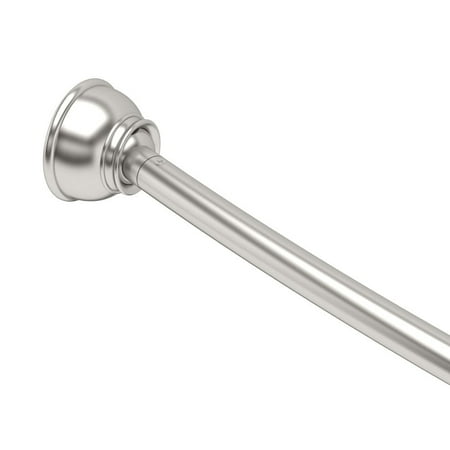Gatco 826 Adjustable Curved Shower Rod Set, Satin Nickel