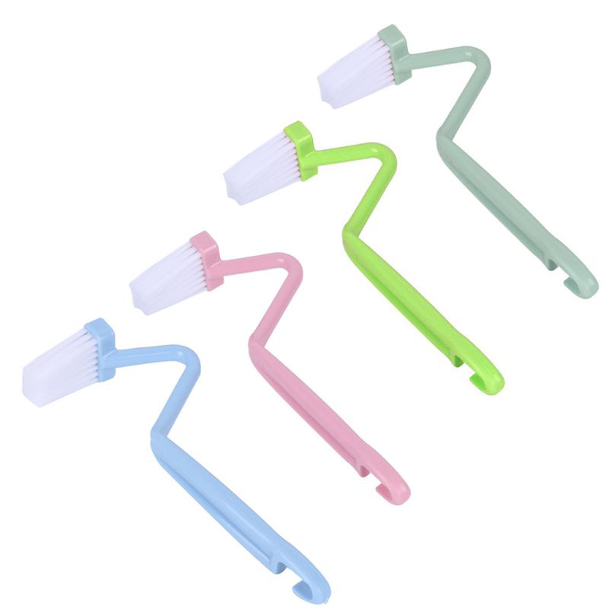 Curved Small Bathroom Toilet Cleaning Brush Corner Rim Cleaner Bent