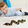 thumbnail image 1 of Curved Snake Stuffed Animal，Over 3 Feet Long，Giant Snake Plush Toy，Rubber Snakes Fake Snake Rattlesnake，Prank Life Size Toy That Look Real，Garden Plastic Scare Birds，Halloween Toys Gold, 1 of 6