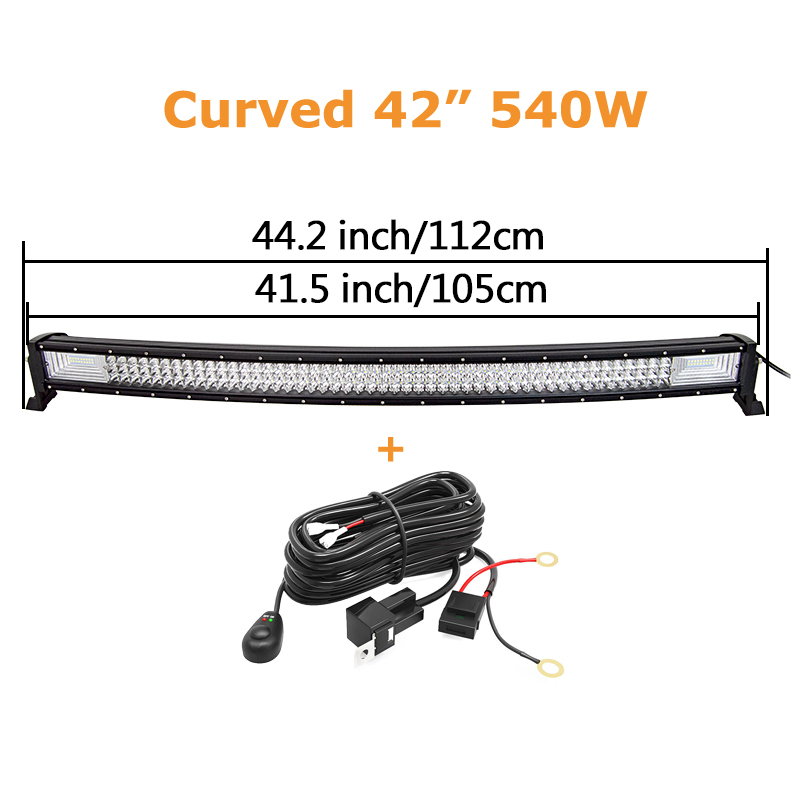 Curved/Straight 22 32 42 52inch 675W 540W Led Light Bar Driving Lights