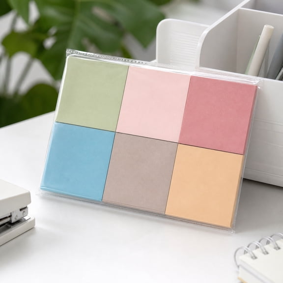 Curved Strong Adhesive Notes - Removable Sticky Pads for Monitors Walls Desks, Office Home organization Supplies, Green, JASKFLY