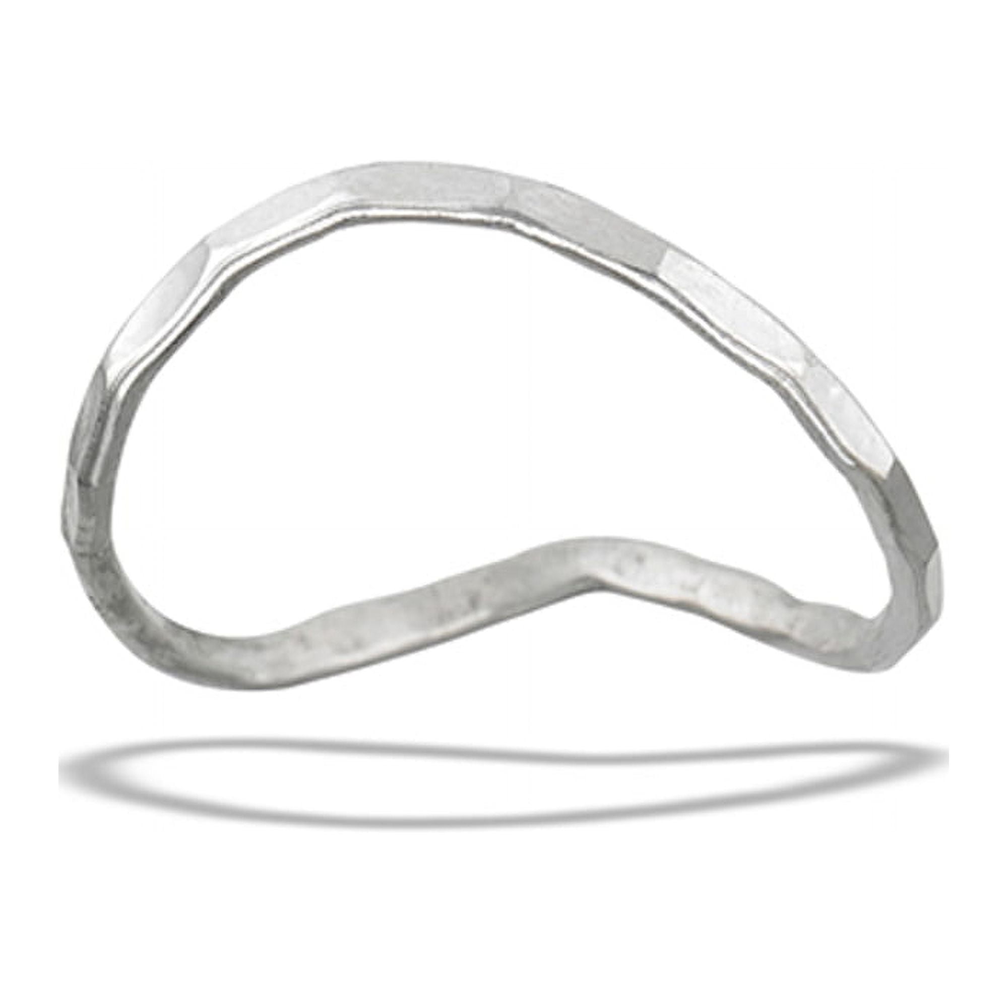 Sterling Silver Curved Hammered Ring Sterling Silver Curved Hammered Ring