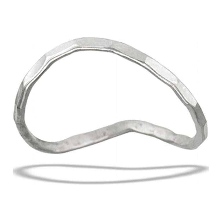 Sterling Silver Curved Hammered Ring Sterling Silver Curved Hammered Ring