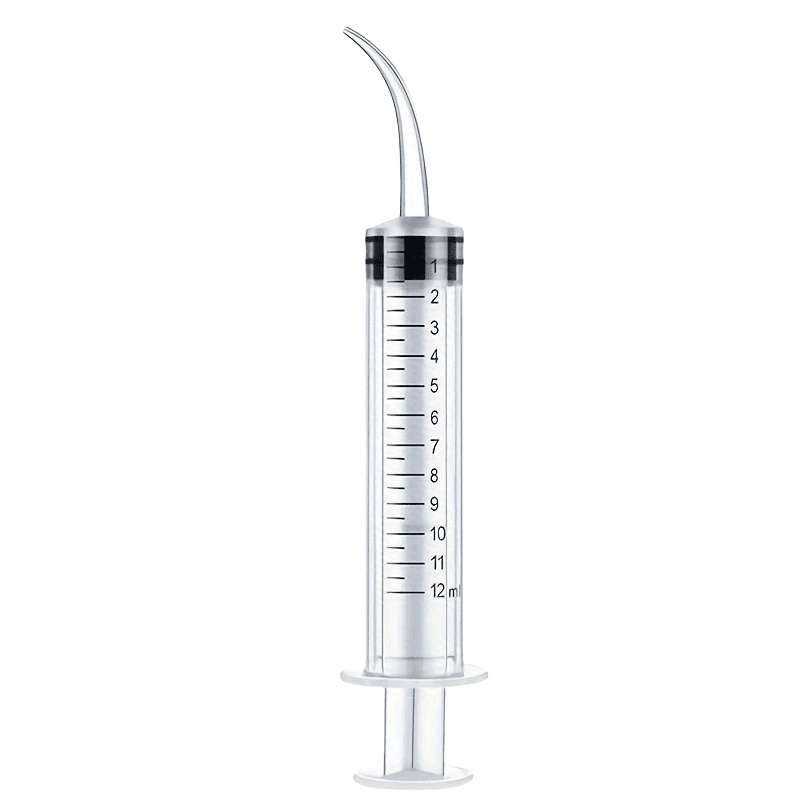 Curved Tip Syringe for Pet Feeding & Medication - Animal Oral Dosing Syringe with Safety Curved Needle for Bird Poultry feeding