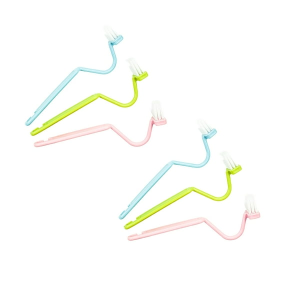 Curved Toilet Cleaning Brush - 8" V-Shaped Design for Deep Cleaning Under Rim & Tight Spaces - Toilet Edge Brush for Home & Commercial Use (Random Color)