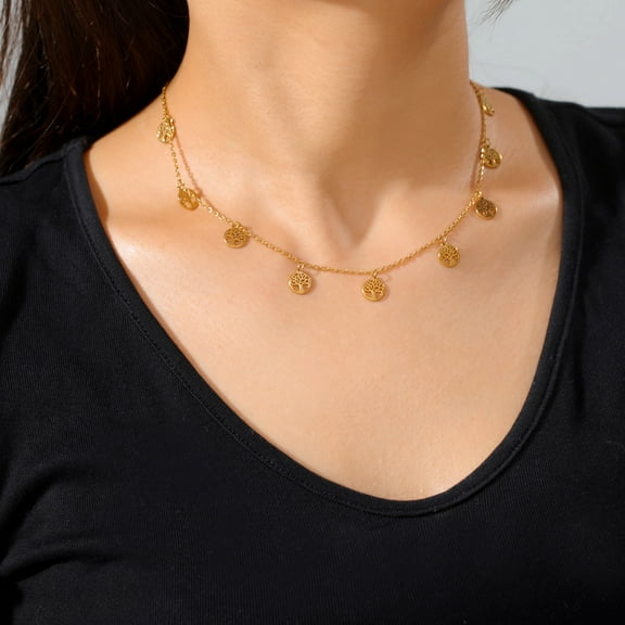 Curved Tree Fashion Simple Stainless Steel Necklace