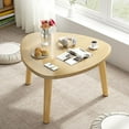 thumbnail image 1 of Curved Triangular Coffee Table for Balcony Tea Table, Bedroom Floor Table & Windowsill Table, 40x40x30 inch Wood Accent Table with Waterproof Top, 1 of 6