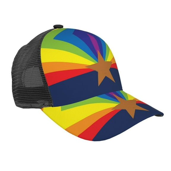 Curved Trucker Hat Arizona Flag Gay Pride Adjustable Mesh Back Baseball Snapback Cap For Men