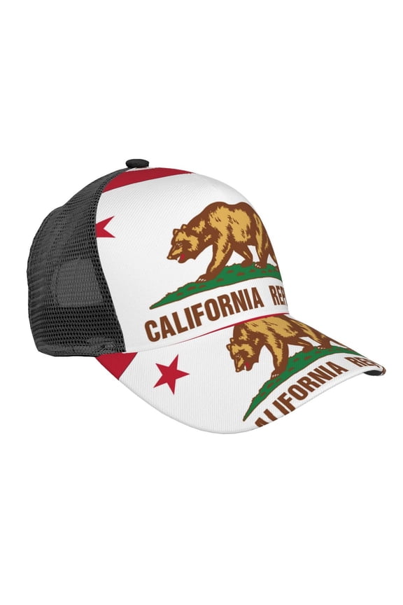 Curved Trucker Hat California Adjustable Mesh Back Baseball Snapback Cap For Men