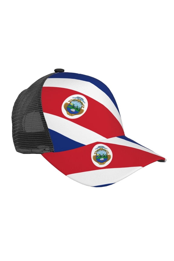 Curved Trucker Hat Flag Of Costa Rica Adjustable Mesh Back Baseball Snapback Cap For Men