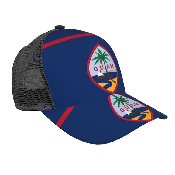 Curved Trucker Hat Flag Of Guam Adjustable Mesh Back Baseball Snapback Cap For Men
