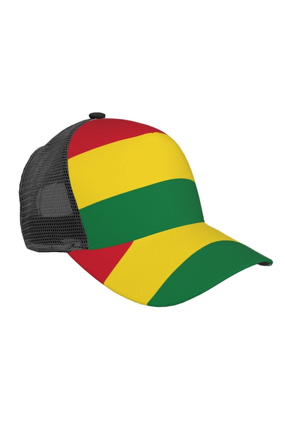 Curved Trucker Hat Reggae Flag Adjustable Mesh Back Baseball Snapback Cap For Men