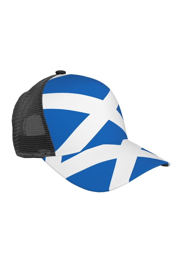Curved Trucker Hat Scotland Flag Adjustable Mesh Back Baseball Snapback Cap For Men