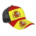 thumbnail image 1 of Curved Trucker Hat Spanish Flag Adjustable Mesh Back Baseball Snapback Cap For Men, 1 of 5