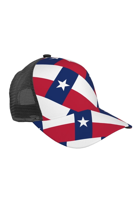 Curved Trucker Hat Us Flag Texas Adjustable Mesh Back Baseball Snapback Cap For Men