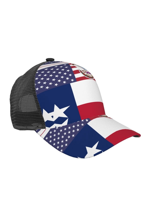 Curved Trucker Hat Virginia Texas Flag Adjustable Mesh Back Baseball Snapback Cap For Men