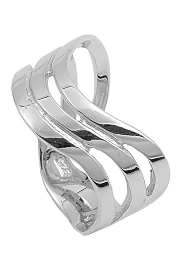Curved Wave Stacked Thumb Ring .925 Sterling Silver Band Jewelry Female Male Unisex Size 6