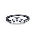 thumbnail image 1 of Curved Wedding Eternity Band Black Tone CZ 925 Sterling Silver Ring Size 10, 1 of 4