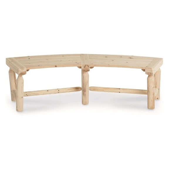 Curved , Wood Log Seat, Outdoor, Backyard, Rustic