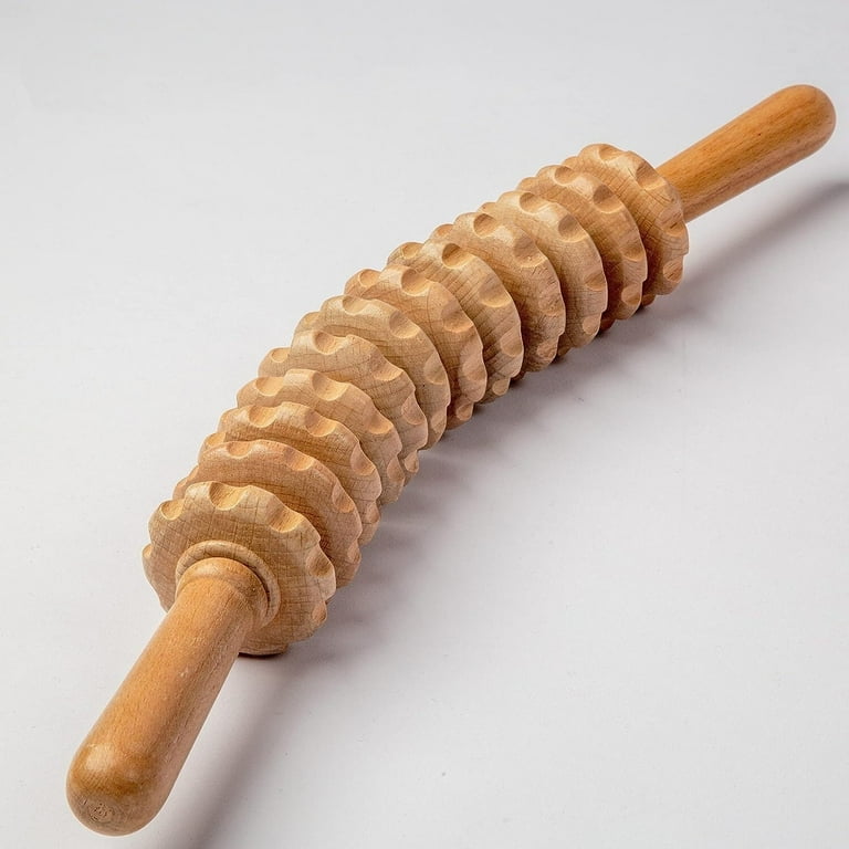 Curved Wood Roller for Stomach Cellulite,Wooden Therapy Massage