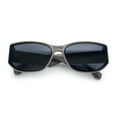 thumbnail image 1 of Curved Wrap Folded Lens Minimal Rectangular Retro Fashion Sunglasses Grey - Black, 1 of 1