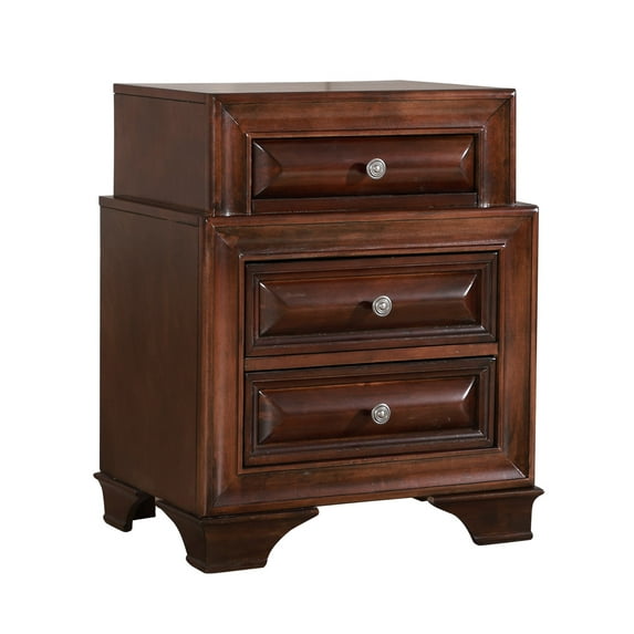 Curved drawer fronts style | Beige nightstand to enhance decor | Experience smooth drawer operation with glides