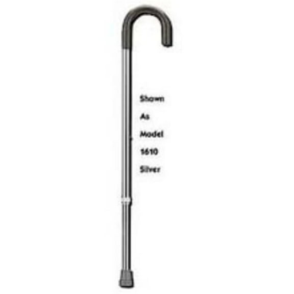 Curved handle adjustable aluminum cane, 6ea