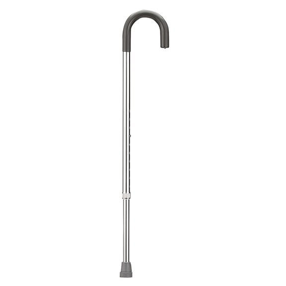 Curved handle adjustable aluminum cane, 6ea