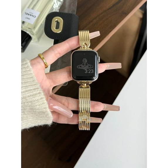 Curved metal Apple watch strap, 38mm 40mm 41mm 42mm 44mm 45mm Unisex Bands,Apple Watch Strap for Series SE 1-9