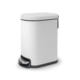 thumbnail image 1 of Acento Linea Slim Rectangular Step Trash Can, 1.3 Gallon Bathroom Waste Bin with Soft-Close Lid and Removable Inner Bucket, Matte White, 1 of 11