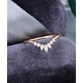 thumbnail image 1 of Curved wedding band women vintage rose gold Marquise cut Diamond Moissanite wedding band unique Pear shaped Bridal Stacking promise gift, 1 of 6