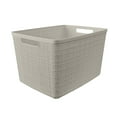 thumbnail interactive-video image 1 of Curver Jute Large Beige Plastic Decorative Storage Basket, 14 in x 11 in x 9 in, 1 of 9
