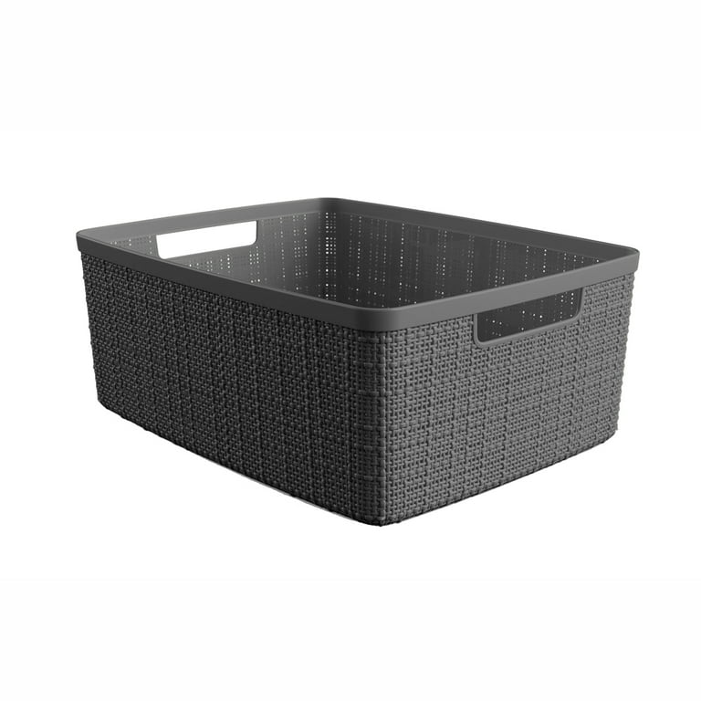 Curver Jute Gray Plastic Storage Basket