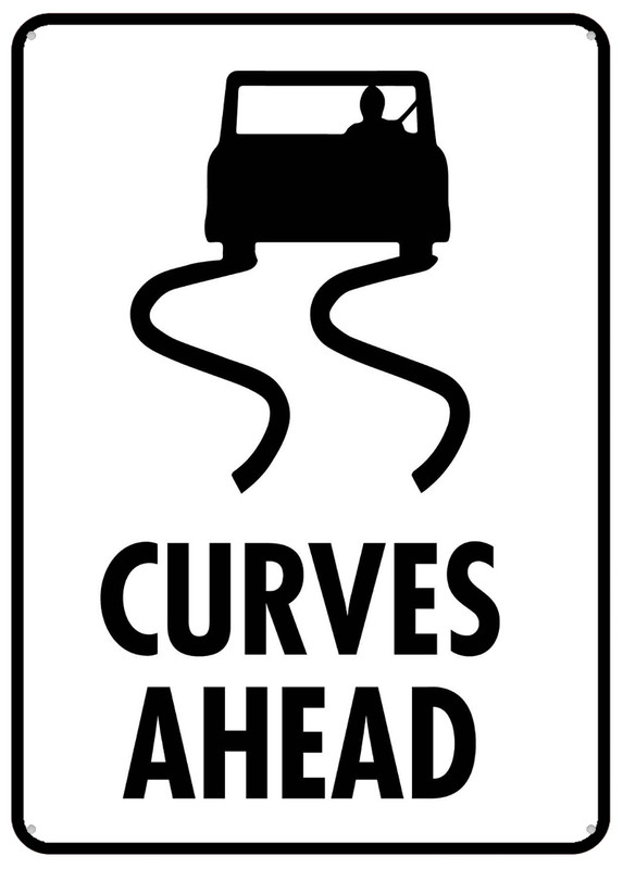 Curves Ahead Sign 8 X 12 Inches Rust Free . Aluminum - Uv Protected ...