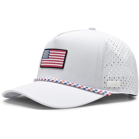 Curves & Clubs USA Golf Rope Hat – American Flag Golf Cap, Performance Hat – Adjustable, Breathable