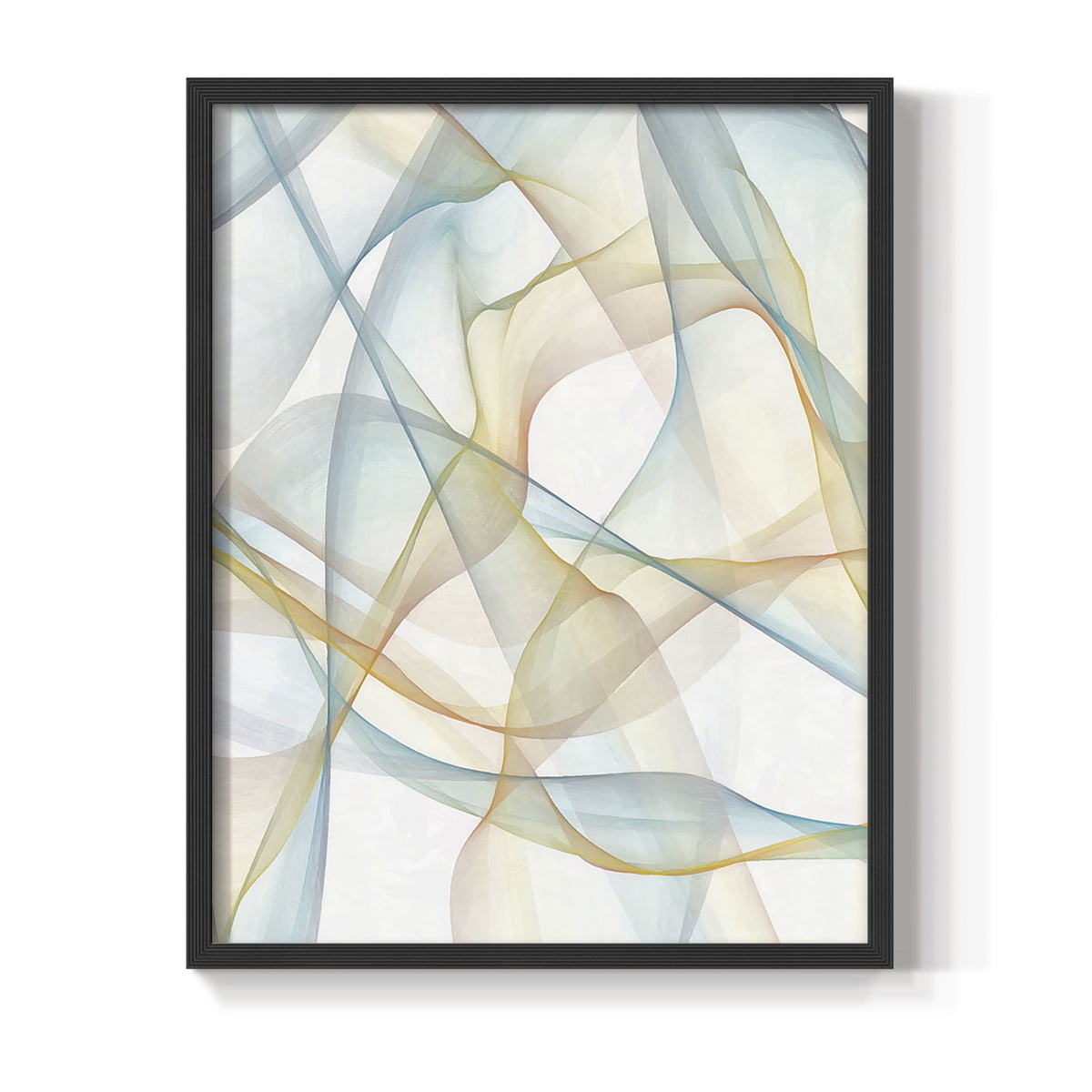Curves and Waves III Framed Print in Black Solid Wood Framed Print No Nail Hanging