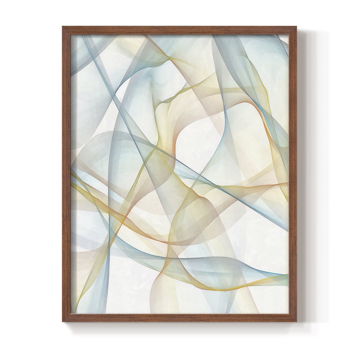 Curves and Waves III Framed Print in Brown Solid Wood Framed Print No Nail Hanging