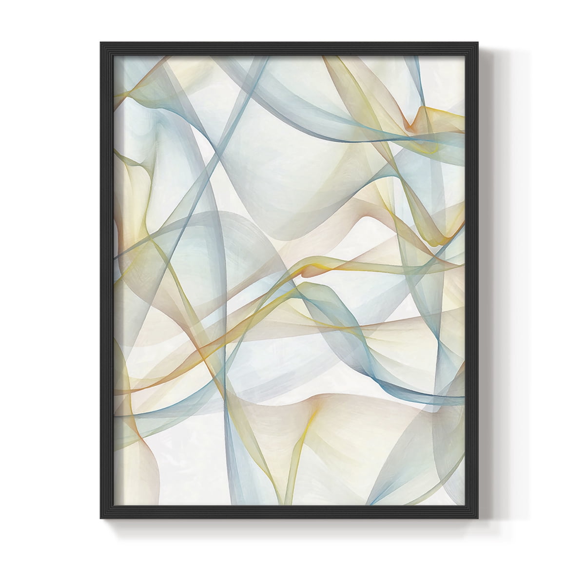 Curves and Waves IV Framed Print in Black Solid Wood Framed Print No Nail Hanging