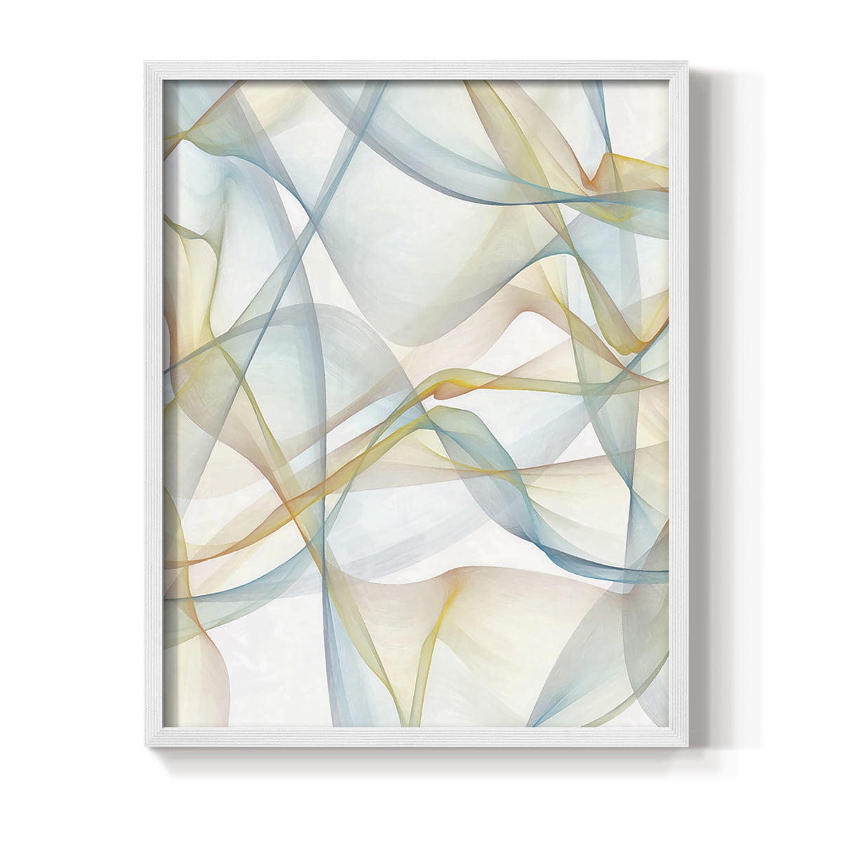 Curves and Waves IV Framed Print in White Solid Wood Framed Print No Nail Hanging