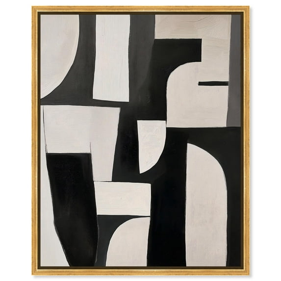 Curvilinear Contrast II Canvas Print Midcentury Art by Art Remedy, Gold Frame, 20 x 24