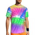 thumbnail image 1 of Curving Tie Dye Gym T Shirt Beach Abstract Ombre Vintage T Shirts Hippie Tee Shirt For Man, 1 of 5