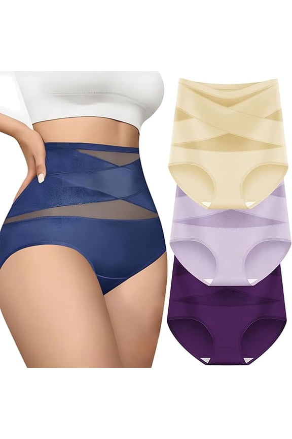 Curvlya Underwear, Curvlya High-Waist Tummy Control Seamless Shaping Panties,Calzon Faja Para Abdomen Bajo(L)