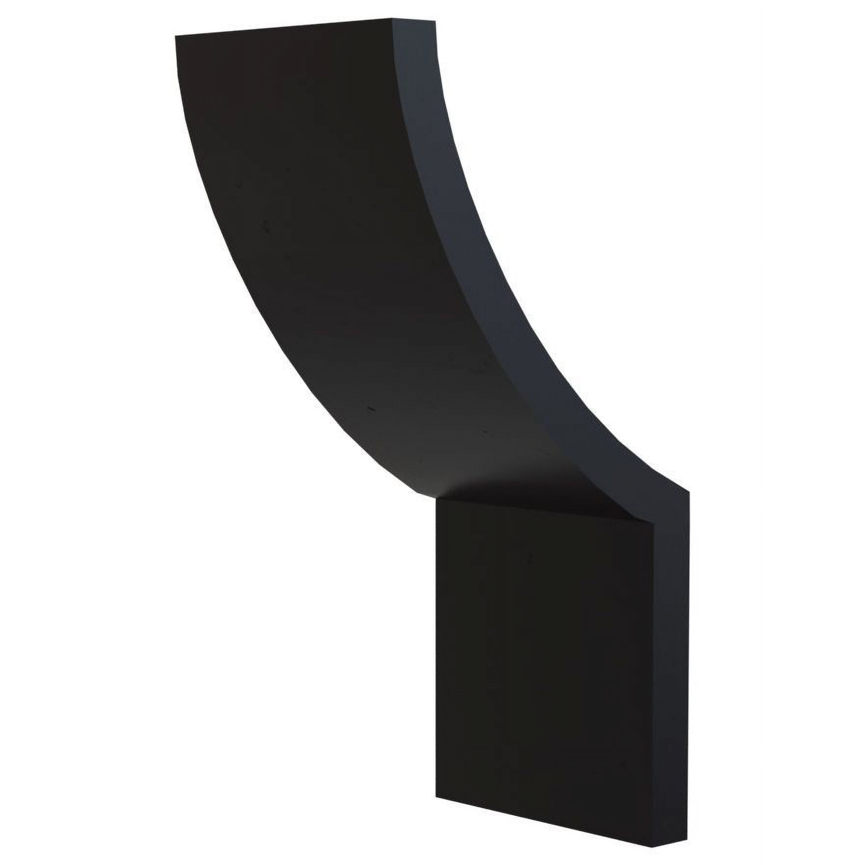 Ambiate Curvo Modern LED Wall Sconce Fixture, 12 Watts, 3000K, 90 CRI, 650 Lumens, Outdoor Use, Black Finish, For Porches, Patios, Garage Openings, Commercial or Residential, ETL Listed
