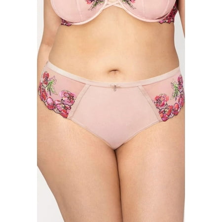 Curvy Couture Lush Embroidery Strappy Back Brief 1615