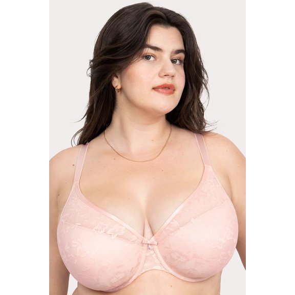 Curvy Couture No-Show Lace Plunge T-Shirt Bra 1376