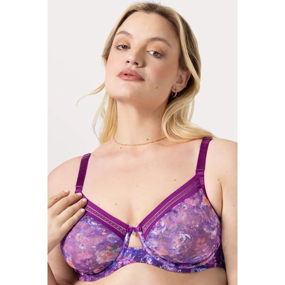 Curvy Couture No-Show Printed Lace Unlined Bra 1632