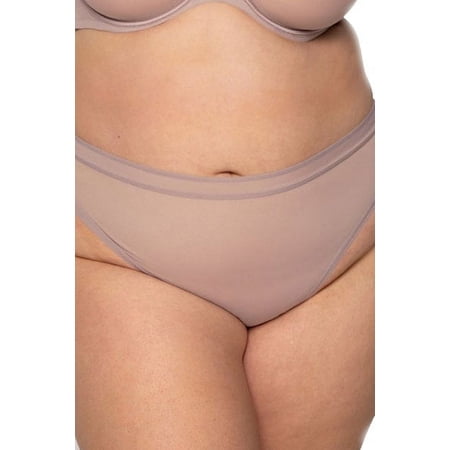 Curvy Couture Sheer Mesh High Cut Thong 1312