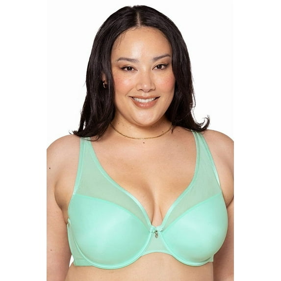 Curvy Couture Sheer Mesh Push Up Bra 1310