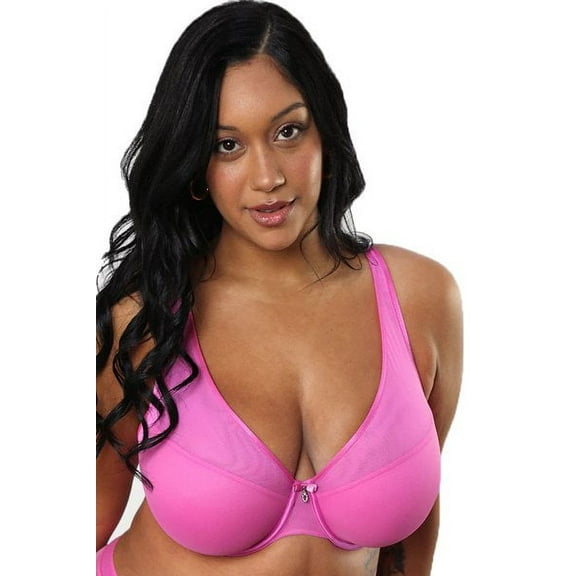 Curvy Couture Sheer Mesh Push Up Bra 1310